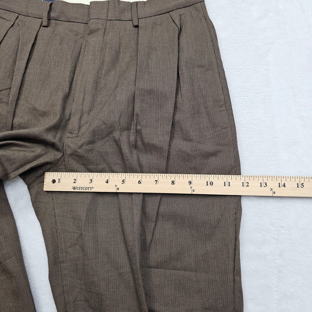 Polo Ralph Lauren Pants Mens 31x30 Brown Pleated Cuffed Preppy Academia Ivy - Picture 9 of 11